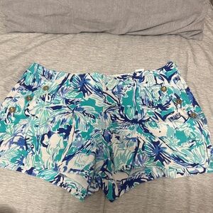 Lilly Pulitzer Tropical Blue and Green Women's Shorts